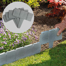 Plastic Garden Edging With Stone Effect, Interlocking Landscape Border Panels For Easy Assembly, Durable Weather Resistant Lawn Edging Border For Flow