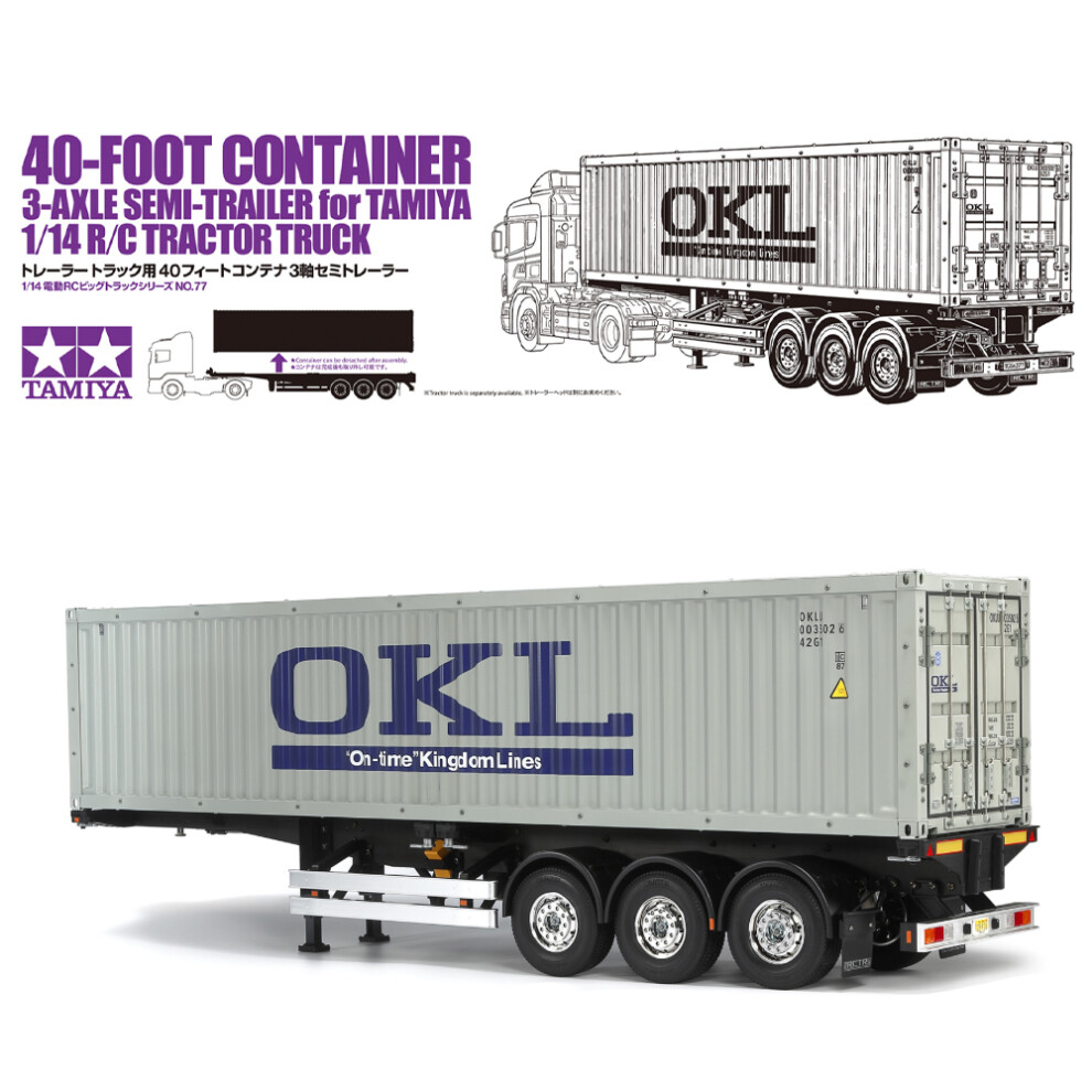 Tamiya Rc 56377 40Ft Container 3A Semi-Trailer 1:14 Truck Trailer