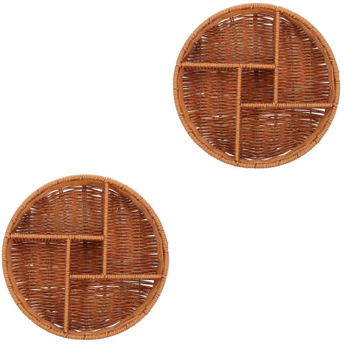 2St Compacte Lichtbruine Fruitschaal Dried Fruit Display Multifunctie 2