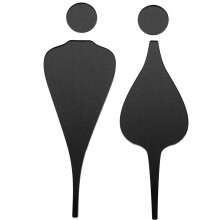 4Stk Schwarze 3D Acryl Toilettenschilder Für Büros Und Geschäfte