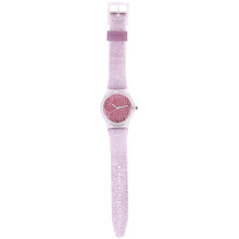 3St Cartoon Kinderhorloges Roze Siliconenband Transparant Glitter