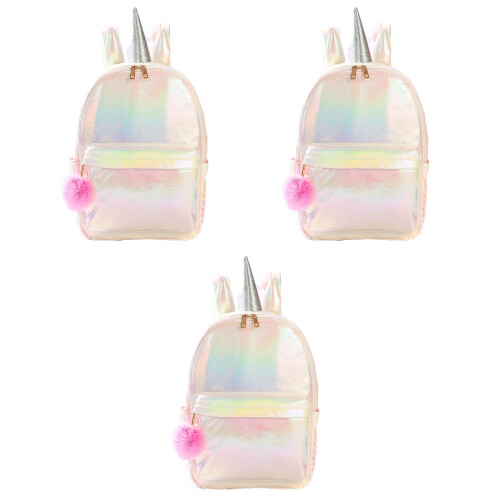 3Stk Campus Rucksack Weiß Schulrucksack 2