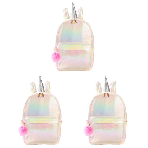 3Stk Campus Rucksack Weiß Schulrucksack 1
