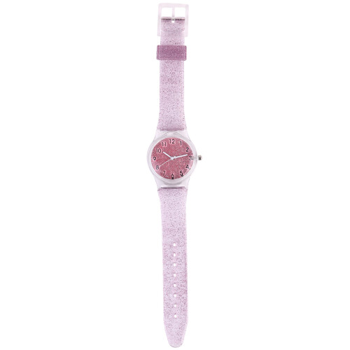 3Ud Niños Transparente Rosa Silicona Glitter Resistente Y Cómodo