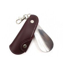 Lederen metalen klassieke retro lederen tas schoenlepel- Claret