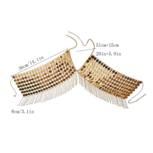 Bikini Mesh Körper Kette BH Schmuck Frauen Multi-schicht-Silber 2