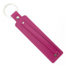 14 Colors Stickout PU Leather Keychain Business Gift-Rose Red