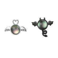 Mode Engel und Dämon Ohrringe Mini Asymmetrische Piercing