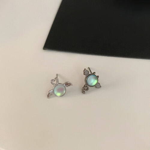 Boucles d'oreilles asymétriques ange et démon, bijoux, Piercing, 2