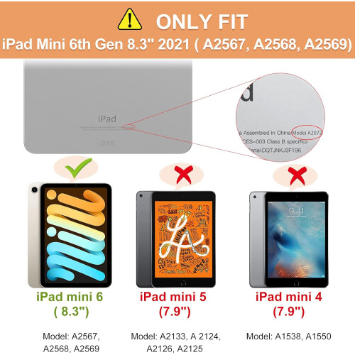 Λεπτή και ελαφριά θήκη για iPad Mini6, ανθεκτικό στο κιτρίνισμα, σκληρό πίσω 1