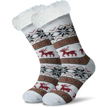 Warme Wintersocken mit Sherpa-Futter, kuscheligem Komfort und rutschfester Sohle, weiche, flauschige Haussocken für Zuhause, warme Hausschuhe