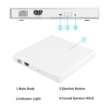 Unidad externa de CD/DVD para Mac, portátil y PC: conectividad USB 3.0 y tipo C, unidad óptica multifuncional para grabación de datos,