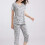 Γυναικείο σετ πιτζάμας Loungewear, σετ δύο τεμαχίων με κοντομάνικο τοπ και παντελόνι 4
