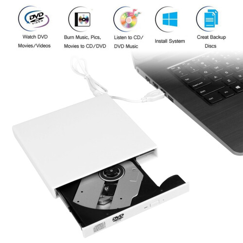 Εξωτερική συσκευή επανεγγραφής CD/DVD για Windows: Θύρα USB-C, Φορητός σχεδιασμός για