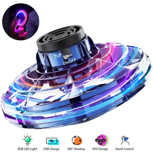 UFO Fidget Spinner που λάμπει στο σκοτάδι, φορητό και φορτίζει μέσω USB, σχεδιασμός που δεν