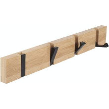 Natural Bamboo Wall Coat Rack, Anti-Tear Anti-Sliding Hooks for Space-Saving Heavy Duty Storage in Home and Office Areas