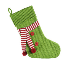 Meias de Natal decorativas com design em tricô, com nome personalizável e amplo espaço de armazenamento, para um Natal poético e romântico.