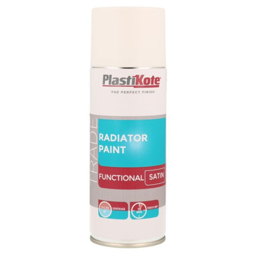 PlastiKote PlastiKote Radiator Spray Paint White Satin400ml