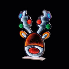 Reindeer Christmas Infinity Mirror Light Decoration LED Light 60cm