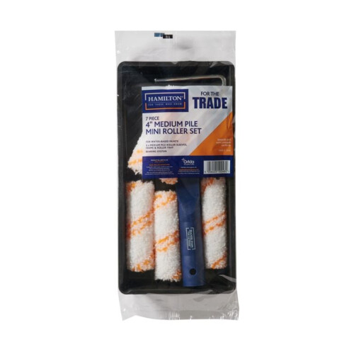 Hamilton for The Trade 7 Piece Medium Pile Paint Roller Set with Tray, 4"