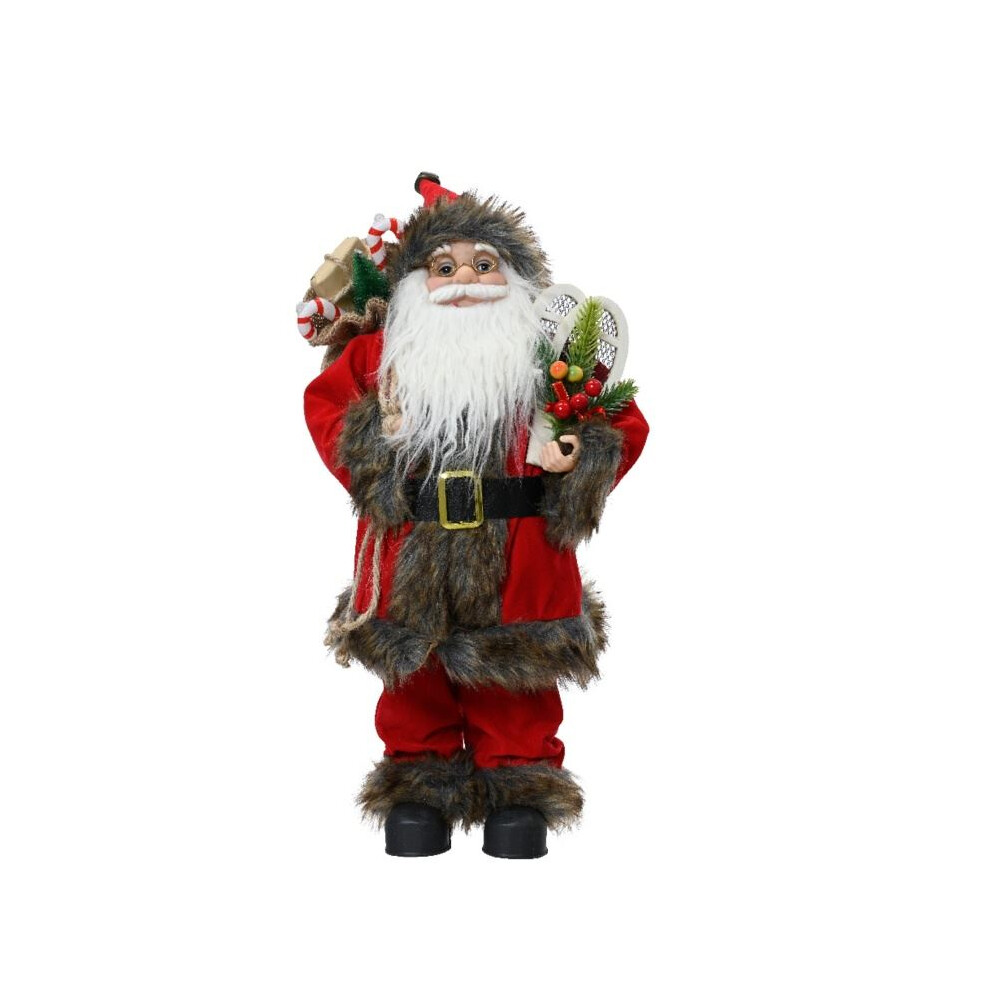 Kaemingk Traditional Red Plush Santa Standing Father Christmas Decoration 45Cm - Image 4