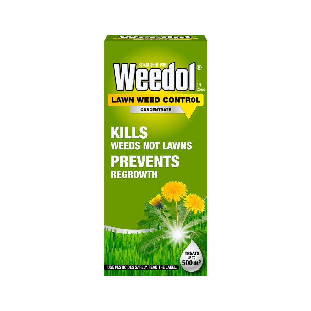 Weedol Lawn Weedkiller Concentrate 500M2 1L Dandelion Weed Control