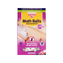 New Generation Moth Balls - 30-Pack. Place in Wardrobes, Cupboards and Drawers to Kill Clothes Moths, Eggs and Larvae.