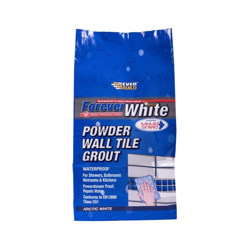 Everbuild Forever White Powder Wall Tile Grout 1.2Kg 5029347606145