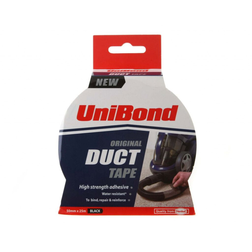 Unibond 1517009 Duct Tape Black 50mm x 25m