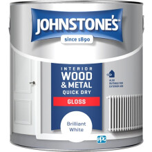 Johnstones Interior Wood & Metal Quick Dry Gloss Paint 2.5l Brilliant White
