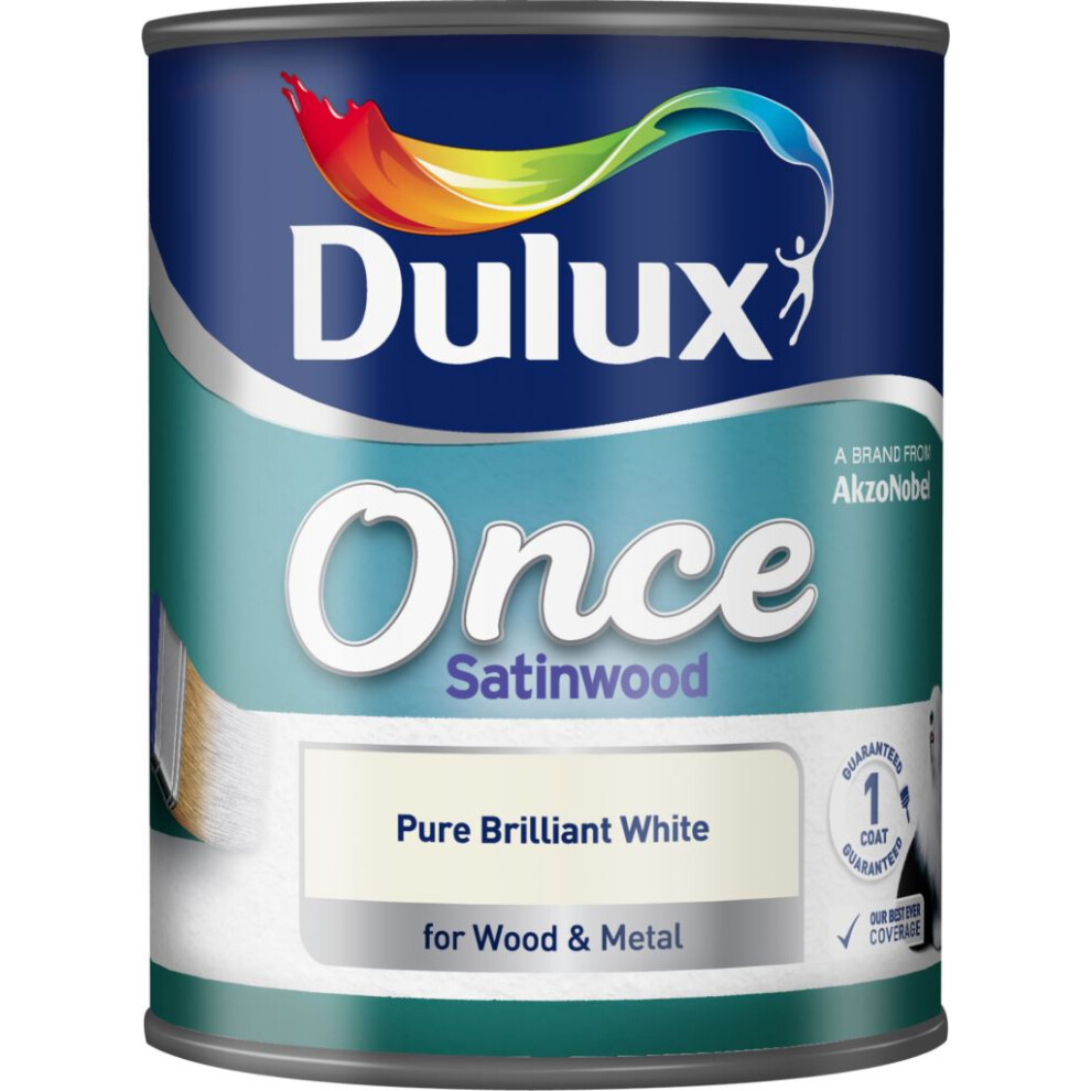 Dulux Once Satinwood, 750 ml - Pure Brilliant White