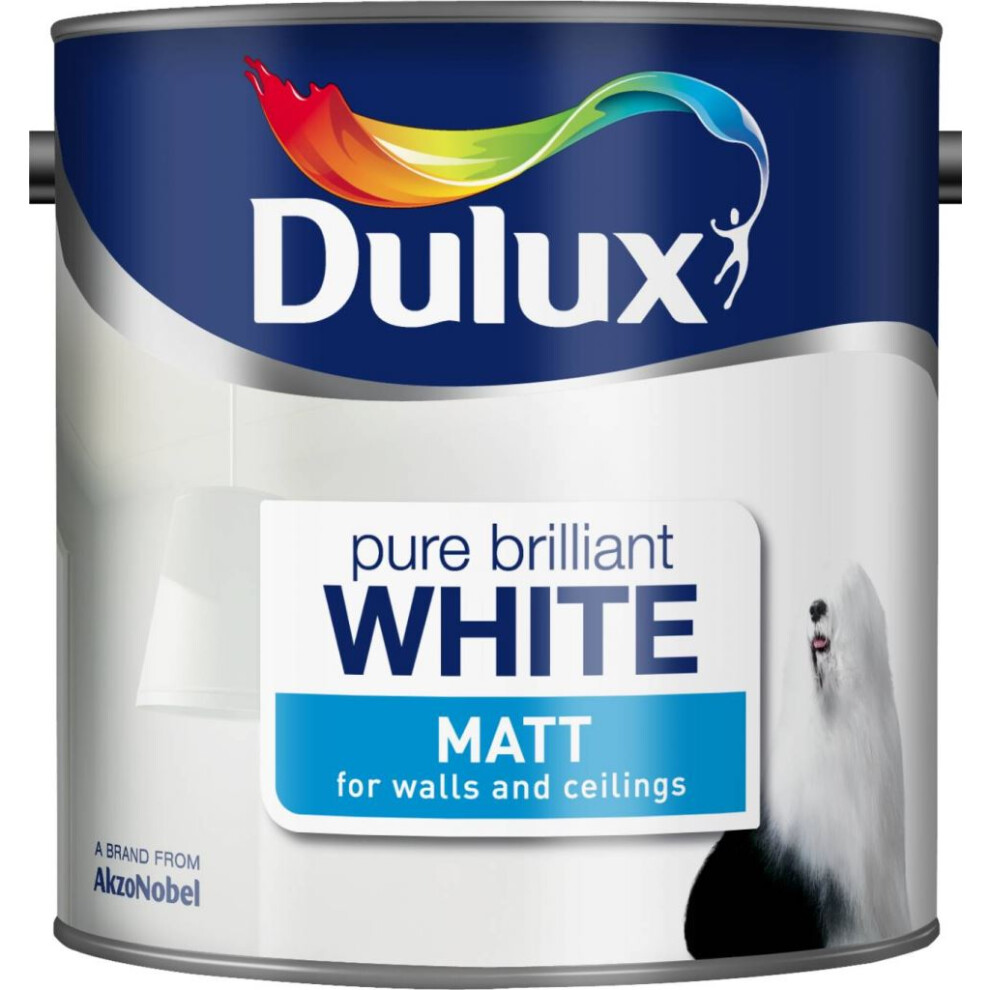 Dulux Matt Paint, 2.5 L - Pure Brilliant White