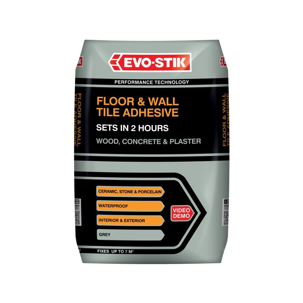 Evo-Stik 30811874 20 kg Floor and Wall Tile Adhesive - Grey
