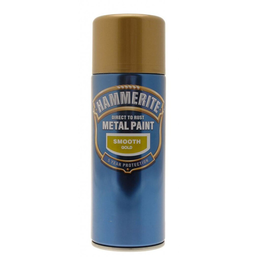 Hammerite SFGOAERO Direct to Rust Smooth Finish Aerosol Gold 400ml