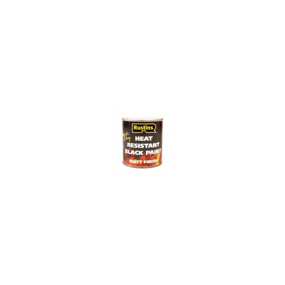 Rustins HRMB250 250ml Heat Resistant Paint - Black
