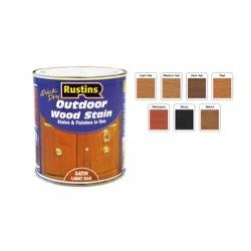 Rustins Rustins Quick Dry Exterior Woodstain Satin Medium Oak 250ml