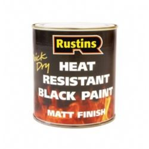 Rustins Rustins Quick Dry Heat Resistant Paint Black 500ml