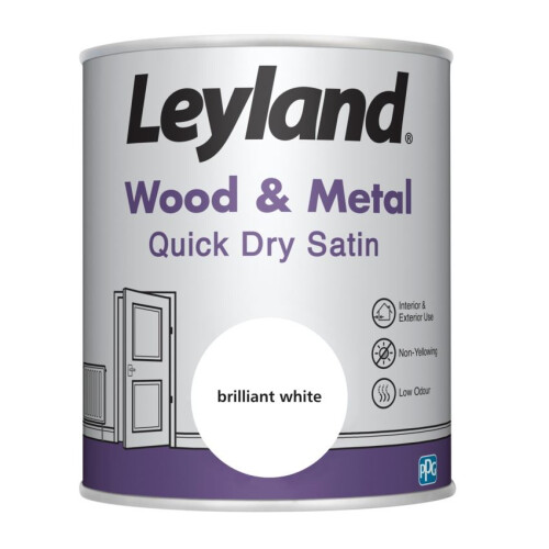 Leyland Paint Quick Dry Satin White 750ml 2