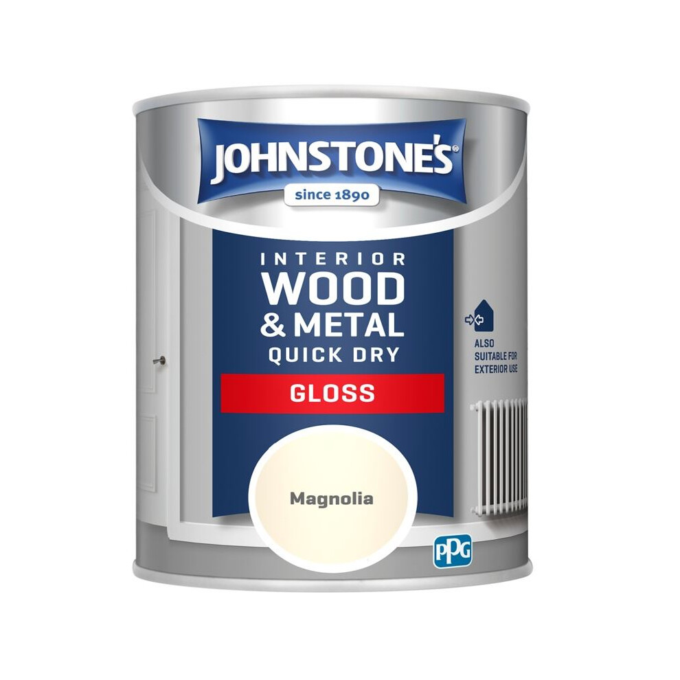 Johnstone's Interior Wood & Metal Quick Dry Gloss Paint 750Ml Magnolia