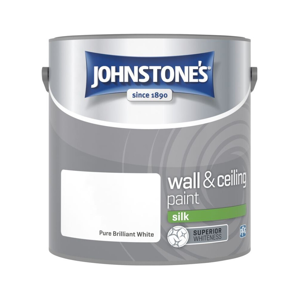 (Brilliant White, 2.5l) Johnstones Silk Emulsion Paint