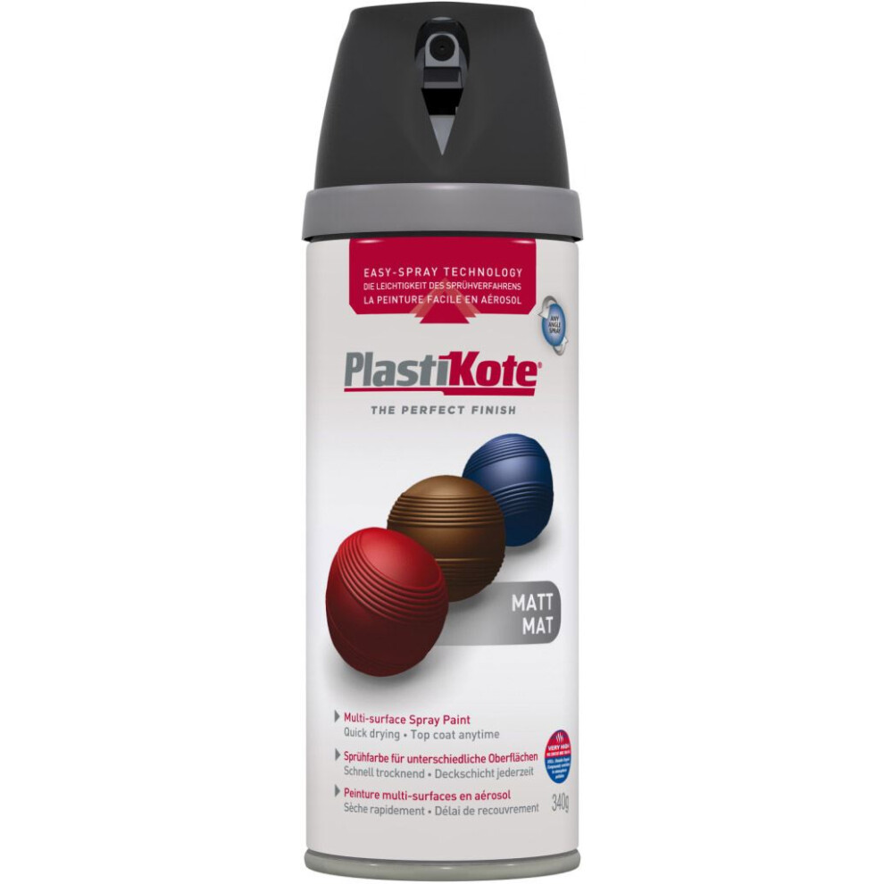Plasti-Kote PKT23101 Twist & Spray Matt Black 400ml