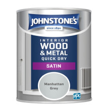 Johnstones Interior Wood & Metal Quick Dry Satin Paint 750ml Manhattan Grey