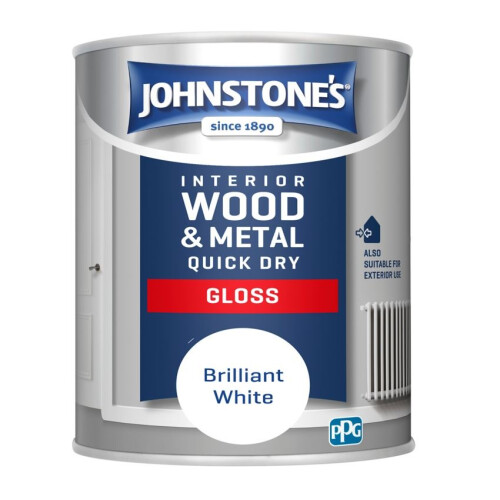 Johnstone's Johnstones Paint Quick Dry Gloss White 750ml