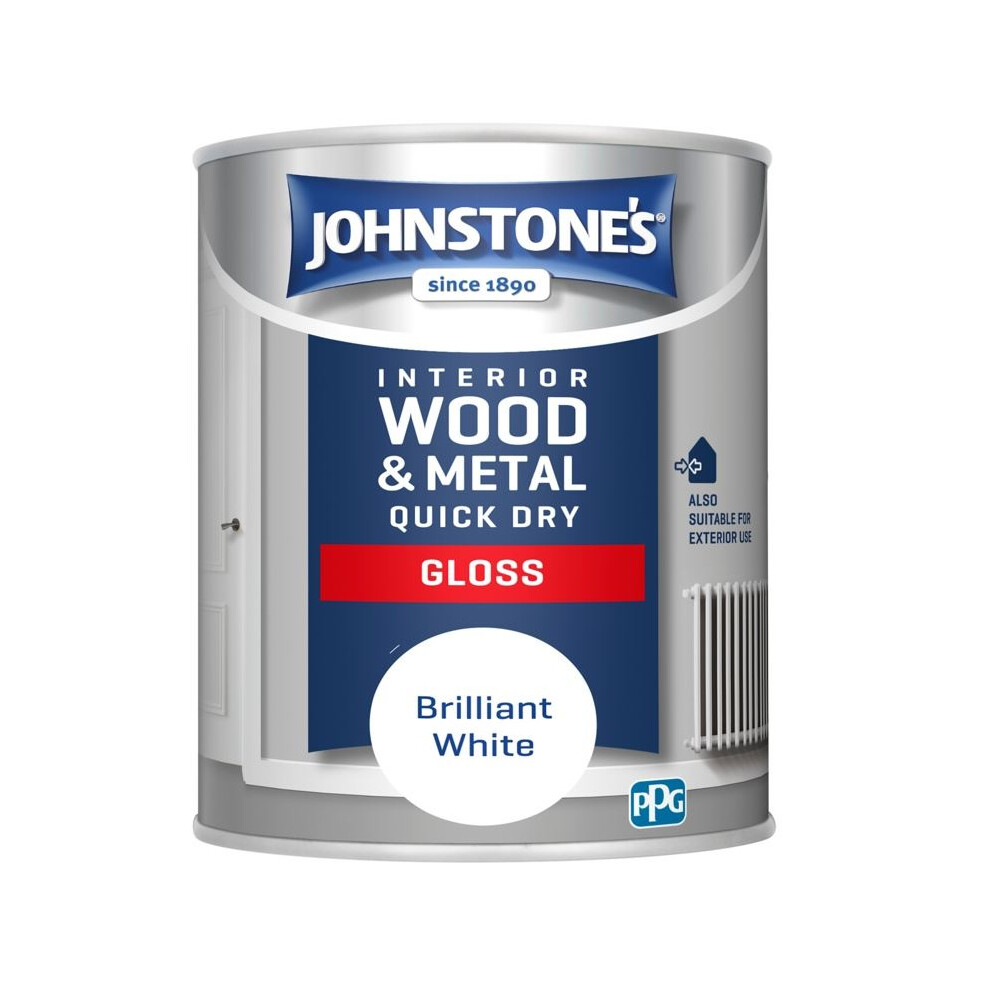 Johnstone's Paint Quick Dry Gloss 750Ml White