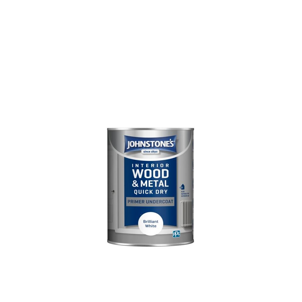 Johnstone's Quick Dry Primer Undercoat, 1.25L Brilliant By White
