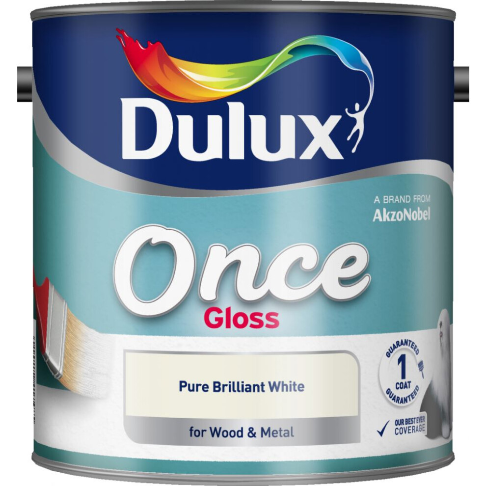 2.5L Dulux Once Gloss Paint - Pure Brilliant White