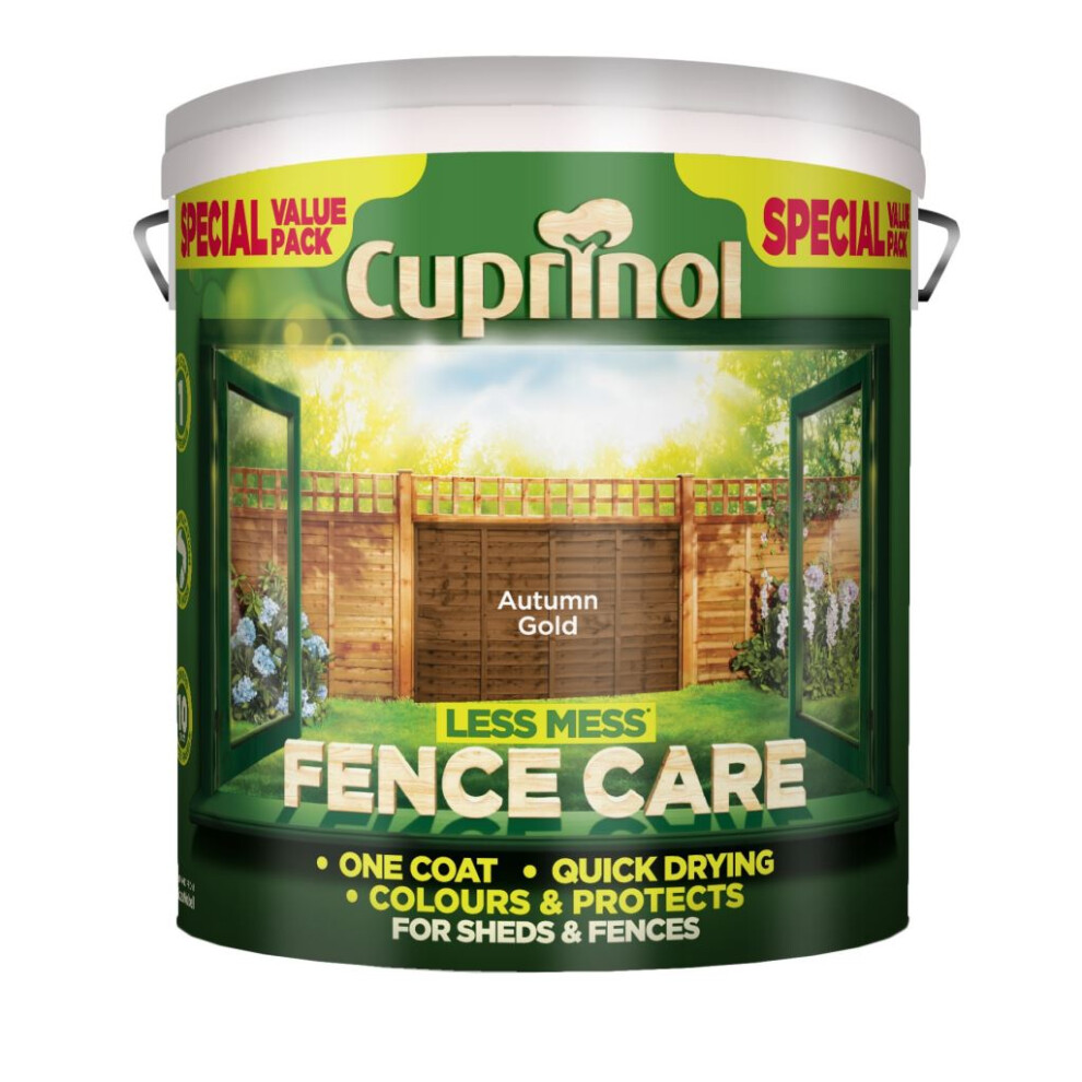 Cuprinol 5194067 Less Mess Fence Care Autumn Gold 6 Litre