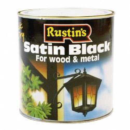 Rustins Rustins SATB1000 Satin Black Paint Quick Drying 1 Litre