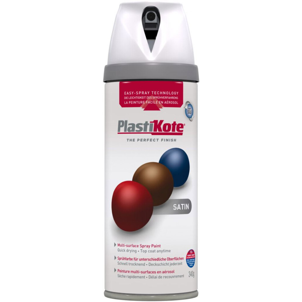 Plasti-Kote PKT22101 Twist & Spray Satin White 400ml
