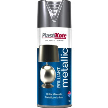 Plasti-Kote PKT161 Brilliant Metallic Spray Silver 400ml